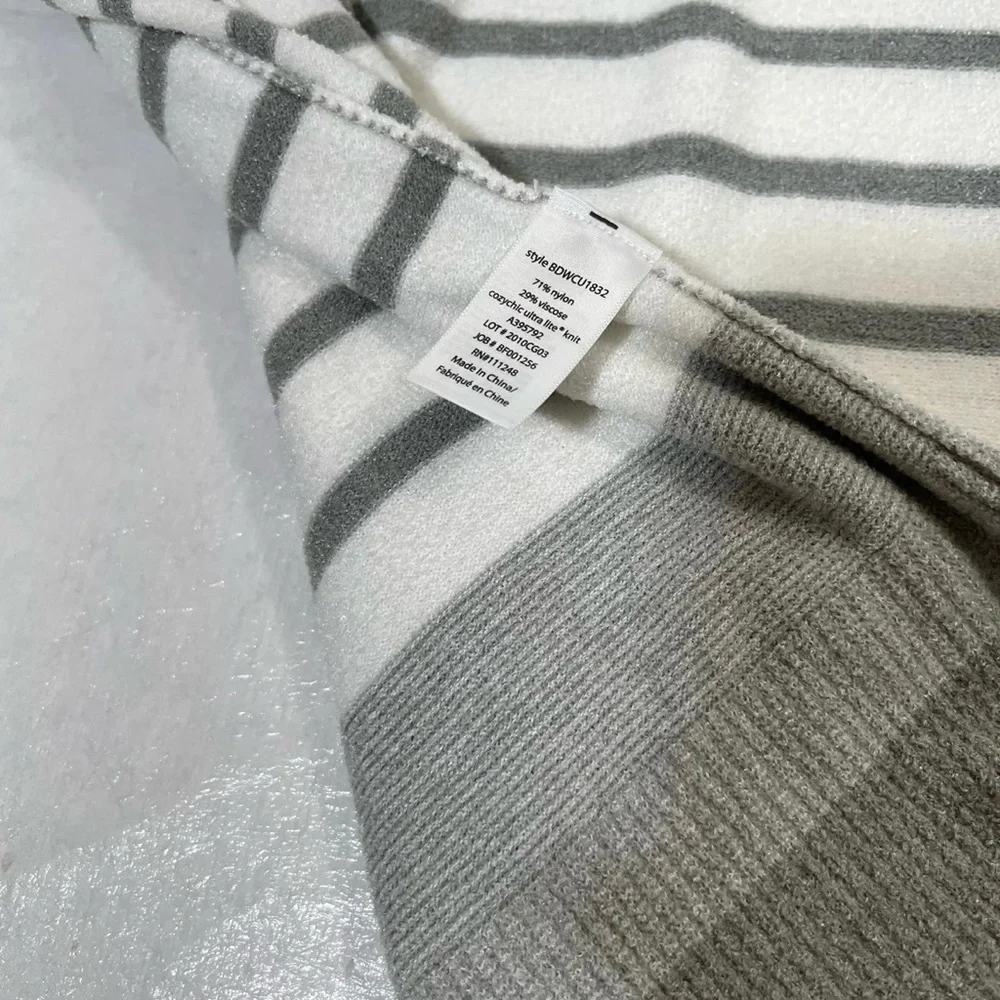Barefoot Dreams Gray and White Striped Sweater - Picture 10 of 10